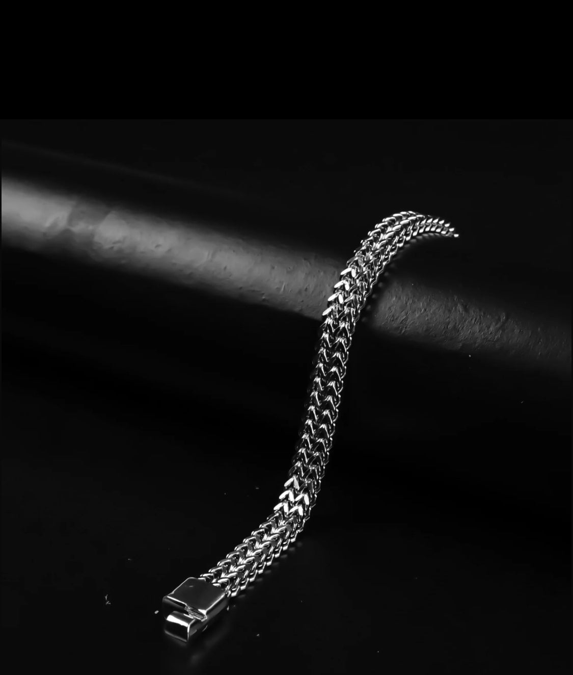 3.5mm Silver Double Square Wheat Bracelet