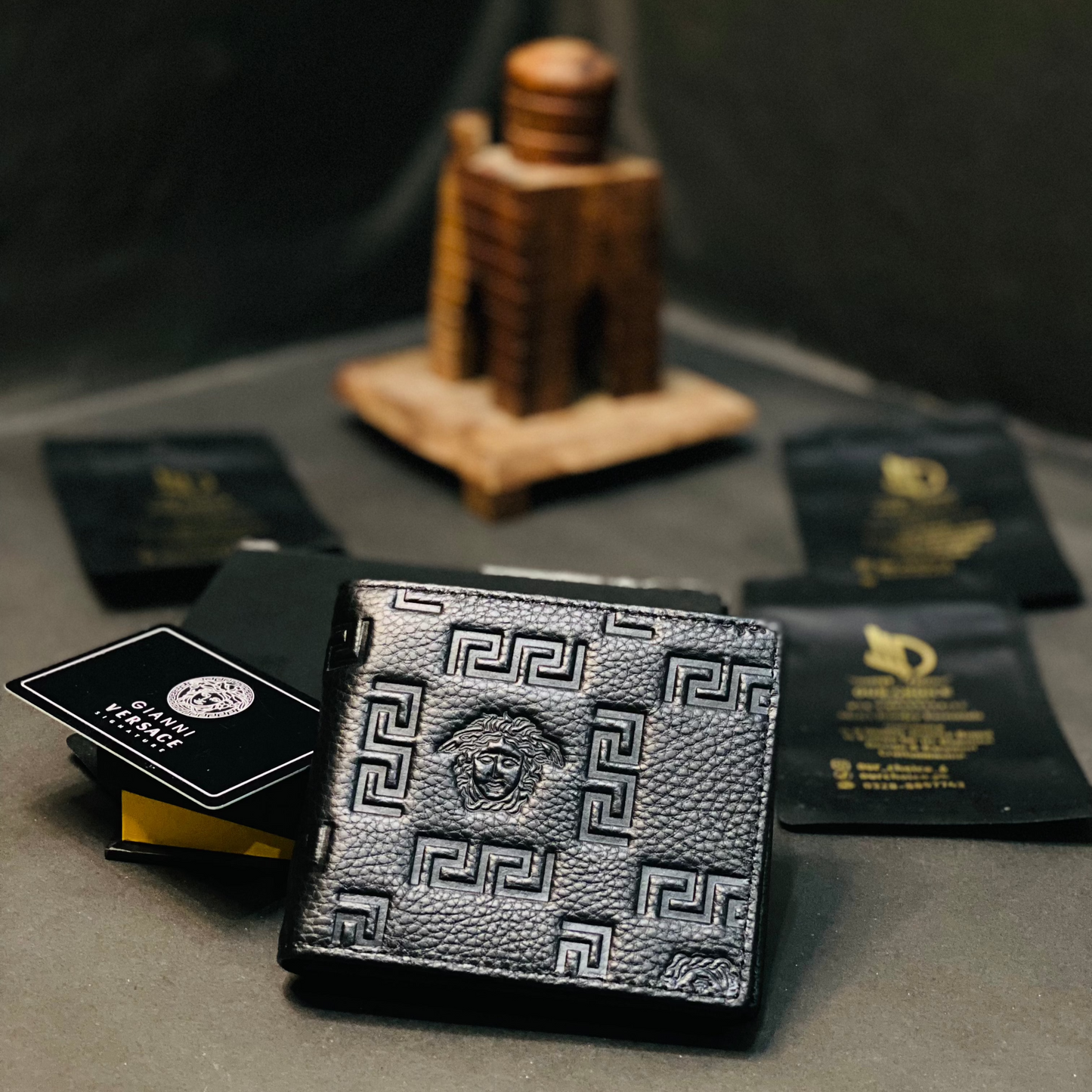 Black Versace wallet premium Quality