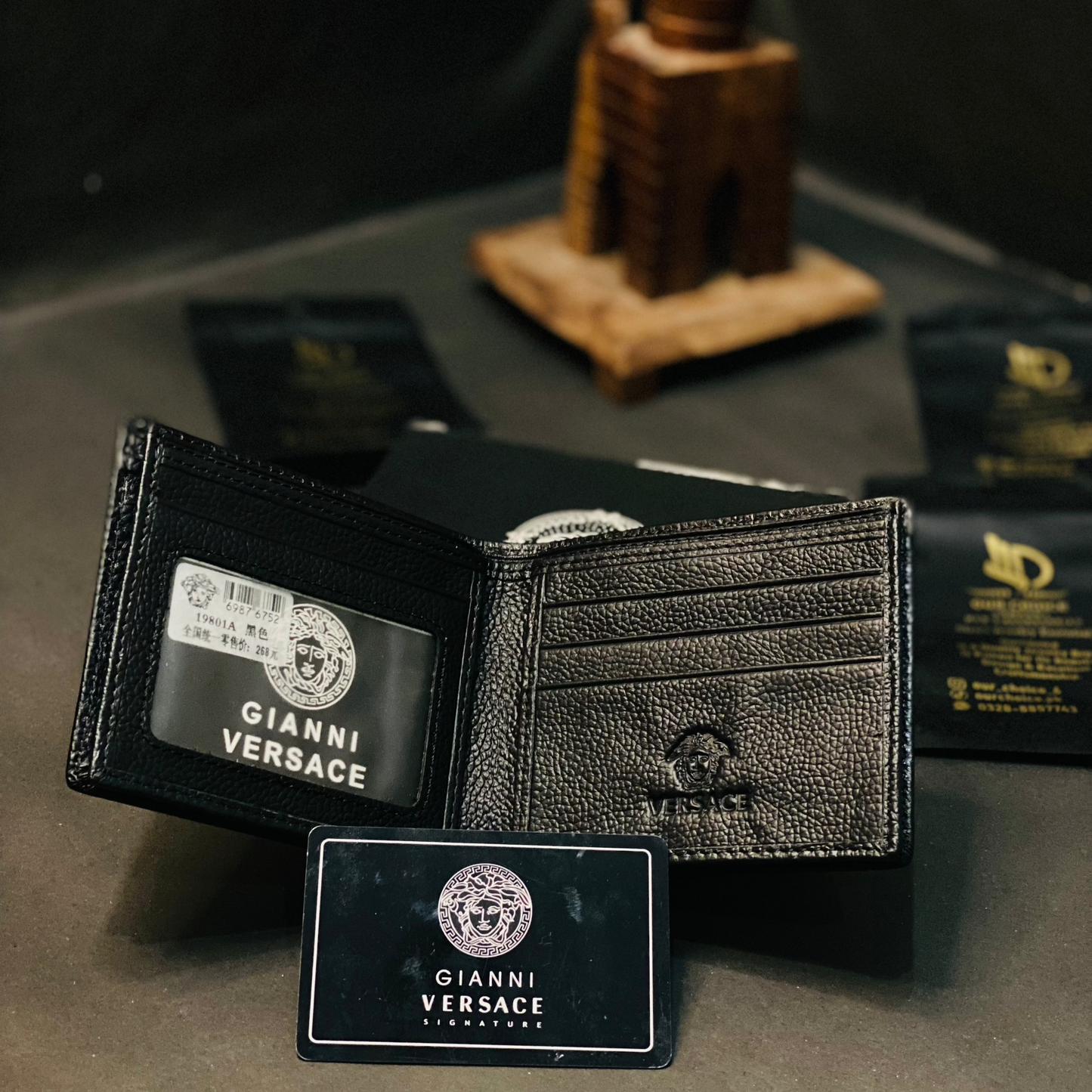 Black Versace wallet premium Quality