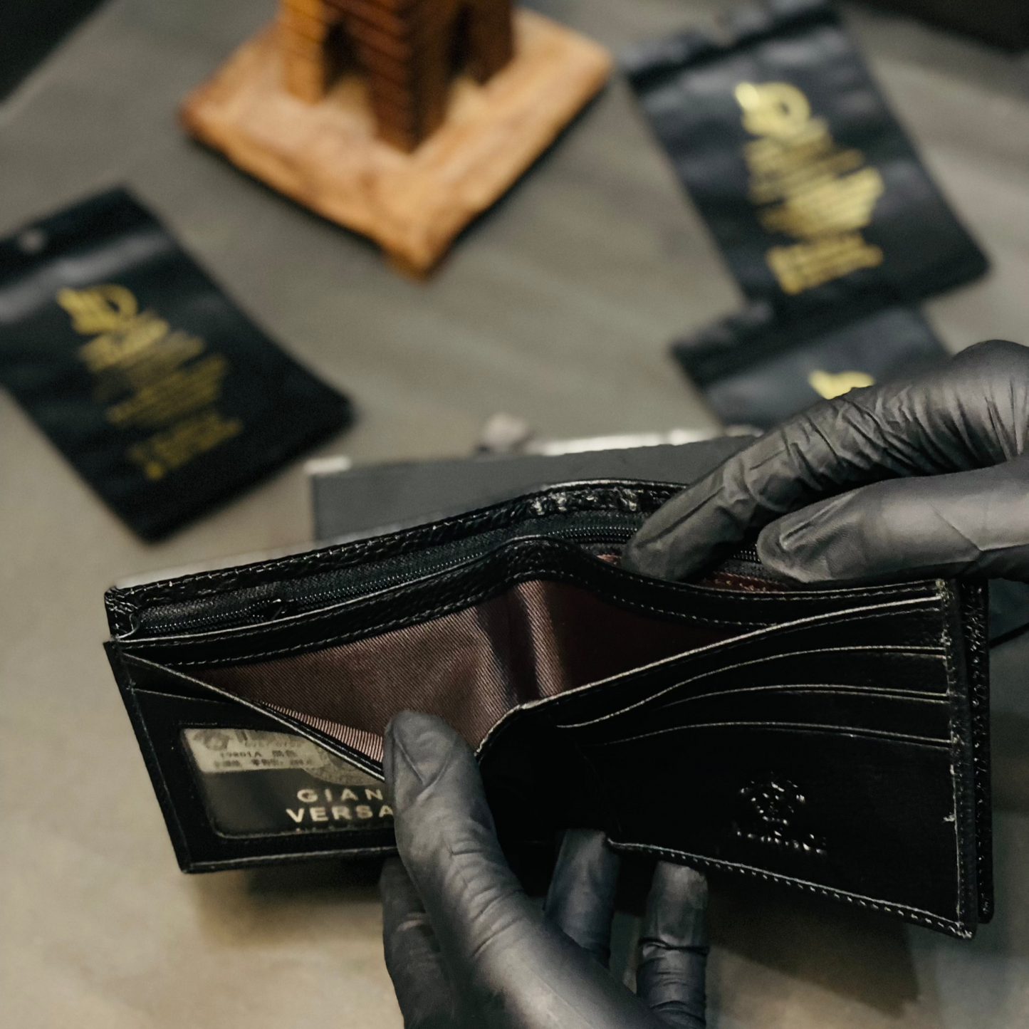 Black Versace wallet premium Quality
