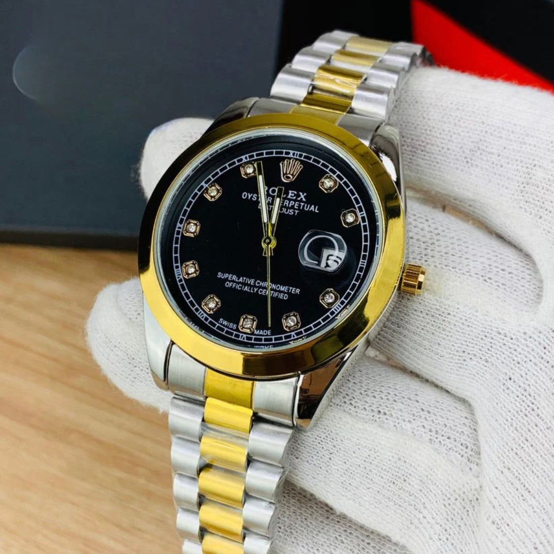 Rolex Branded Stone Modle ( Black )