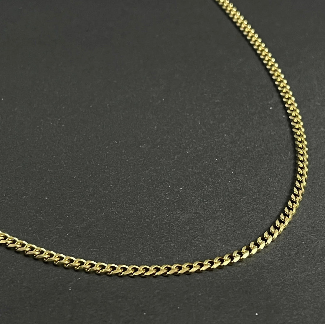 1.5 Thin & Short Golden Curb Neck Chain