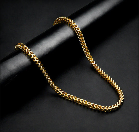 7mm Flex Gold Square Wheat Chain