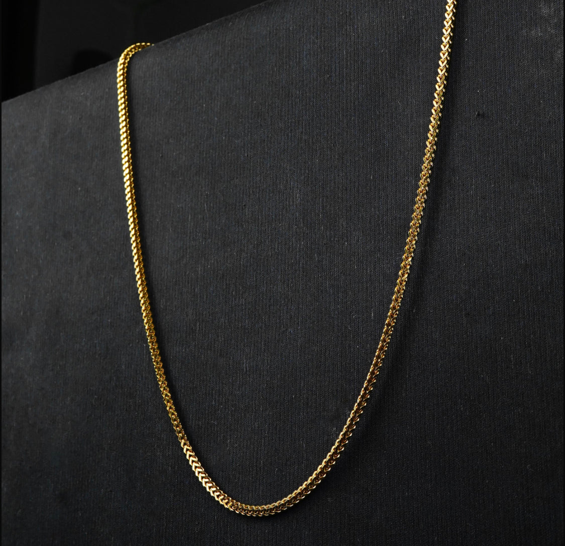 3mm Flex Gold Square Wheat Chain